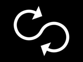 A white arrow pointing to the left and right vector