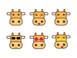 Cow emoticons set of four different cow emoticons vector