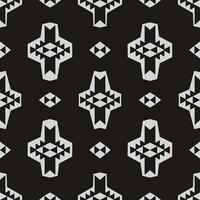 Monochrome Native American pattern. Black and white aztec southwestern geometric shape seamless pattern. Ethnic geometric pattern use for textile, home decoration elements, upholstery, etc. vector