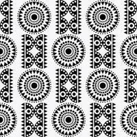 Black and white folk art geometric pattern. Folklore abstract geometric shape seamless pattern. Folk art geometric pattern use for fabric, textile, home decoration elements, upholstery, etc. vector