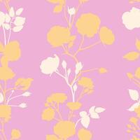 Seamless pattern with silhouettes of garden roses in different colors. Floral design for fabric, textile, wallpaper, wrapping paper vector