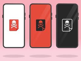 Smartphone Skull Virus File Malicious Document vector