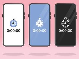 Smartphone Stopwatch Minute Seconds Timer Numbers vector