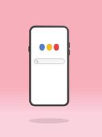 Smartphone Search Engine Bar on Screen vector