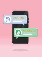 Smartphone Review 5 Stars Notification Message vector