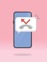 Smartphone Telephone Missed Call Notification Message vector
