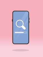 Smartphone Magnifier Loading Search Progress Bar vector