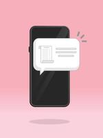 Smartphone Invoice Receipt Push Notification Bubble vector