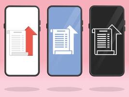 Smartphone Invoice Arrow Up Increase Spending vector