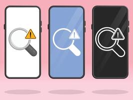 Smartphone Magnifier Triangle Search Notification Notice vector