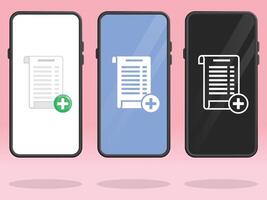 Smartphone Invoice Plus Adding Bills Submission vector