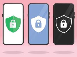 Smartphone Lock Shield Security Protection Symbol vector