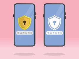 Smartphone Shield Keyhole Asking Password vector