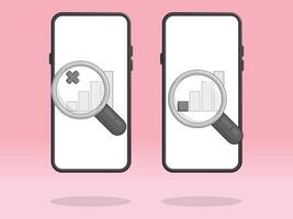 Smartphone Magnifier Signal Checking Reception Problems vector