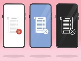 Smartphone Invoice Cross Receipt Submission Failed vector