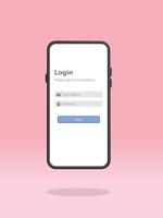 Smartphone Login Page Text Only Membership Sign In vector
