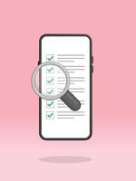 Smartphone Magnifier Checklist Done Completed Tasks vector
