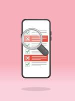 Smartphone Magnifier Checklist Failed Crossed Tasks vector
