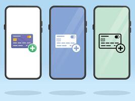 Smartphone Credit Card Plus Additional Payment vector