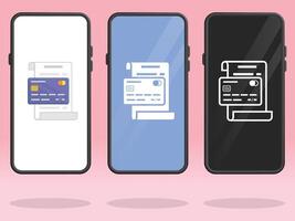 Smartphone Invoice Credit Card Spending Statement vector