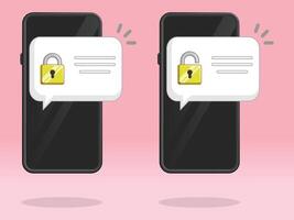 Smartphone Lock Push Notification Popup Message vector