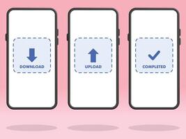 Smartphone Download Upload Area Lined Box vector