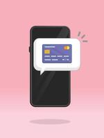 Smartphone Credit Card Push Notification Bubble vector