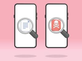 Smartphone Magnifier File Document Suspicious Attachment vector