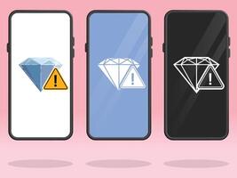 Smartphone Diamond Triangle Caution Game Transaction vector