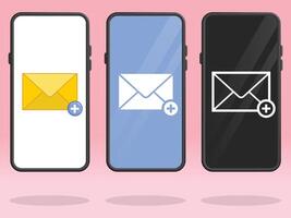 Smartphone Email Plus Add Write Mail vector