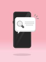 Smartphone Magnifier Search Push Notification Message vector