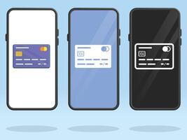 Smartphone Credit Card Front View Debit vector