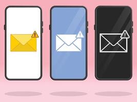 Smartphone Email Triangle Error Caution Warning vector
