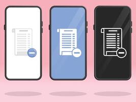 Smartphone Invoice Minus Removing Bills Attachment vector