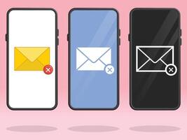 Smartphone Email Cross Failed Unsent Mail vector
