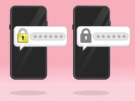Smartphone Lock Push Notification Asking Password vector
