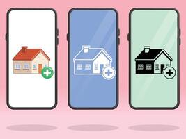 Smartphone House Plus Additional Property Assets vector