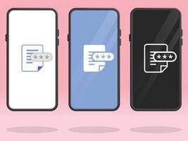 Smartphone File Asking Password Document Silhouette vector