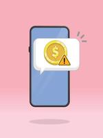 Smartphone Coin Push Notification Chat Reminder vector
