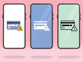 Smartphone Credit Card CVC Triangle Warning vector