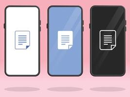 Smartphone File Text Document Silhouette Symbols vector