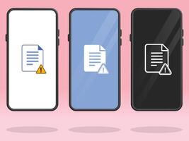 Smartphone File Triangle Document Caution Symbol vector