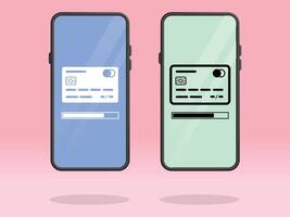 Smartphone Credit Card Loading Progress Bar vector