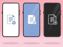 Smartphone File Plus Write New Document vector