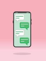 Smartphone Chatroom Messaging App on Screen vector