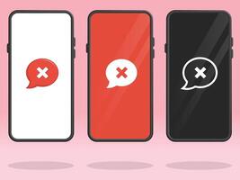 Smartphone Chat Cross X Bubbles Screen Display vector