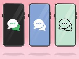 Smartphone Chat Overlapping Round Message Bubbles vector