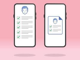 Smartphone Checklist Man Boy Recommendations File vector