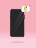 Smartphone Bell Symbol Small Notification on Corner vector