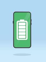 Smartphone Battery Full Silhouette Screen Display vector